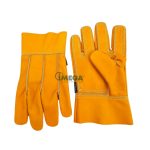 Guantes de cuero de res amarillo reforzado