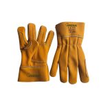 Guantes de cuero res reforzado modelo AQP color amarillo