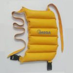 Hombrera de cuero res amarillo de 6 salchis