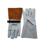 Sobreguantes de cuero cabretilla blanco para trabajos dieléctricos