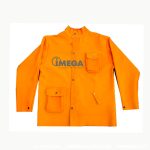 Casaca de cuero res amarillo con hilo kevlar para minería