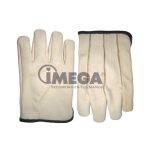 Guante de cuero de badana blanco modelo maquinista