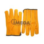 Guante de cuero res amarillo modelo maquinista