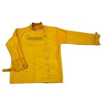 Casaca de cuero res amarillo para granallado
