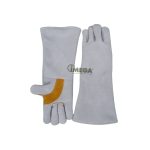 Guante de cuero cromo para soldador de 18 con hilo kevlar